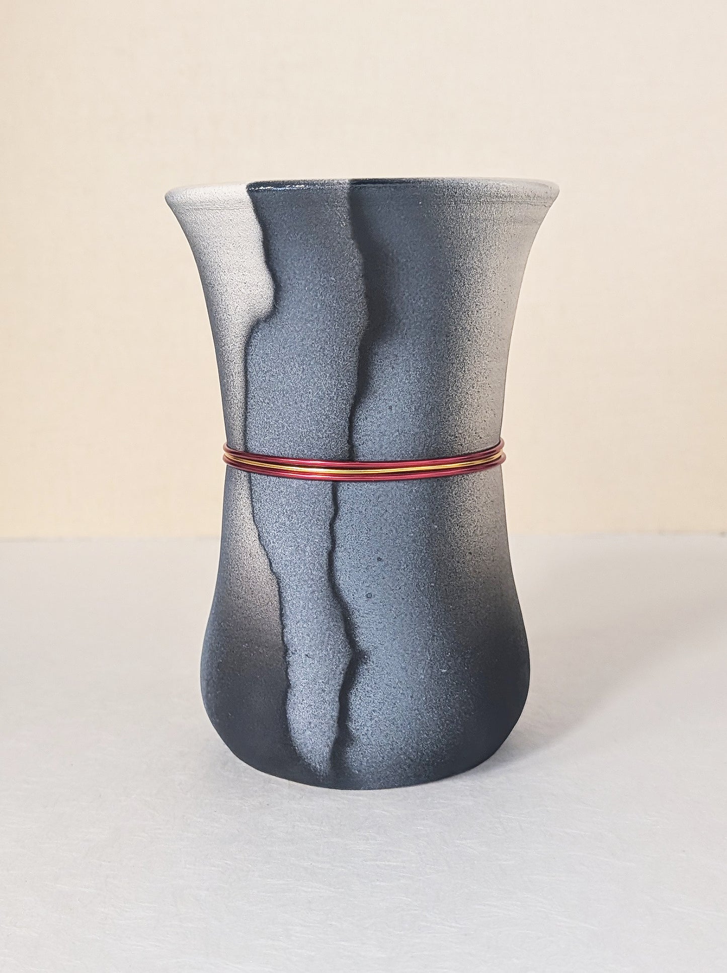 Fluted Vase Grey/Black/Blue