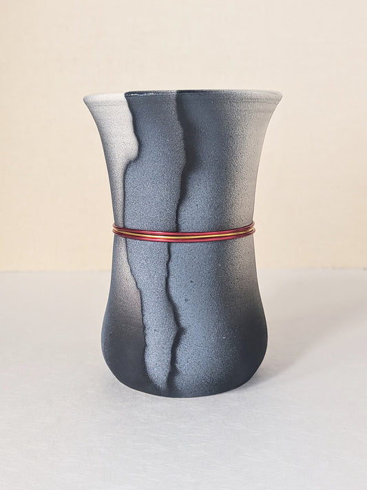 Fluted Vase Grey/Black/Blue