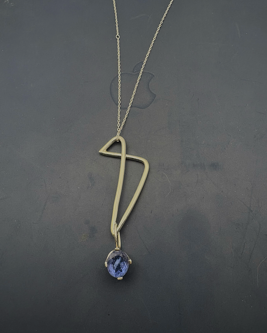 72 Tanzanite Sterling Silver Drop Pendant