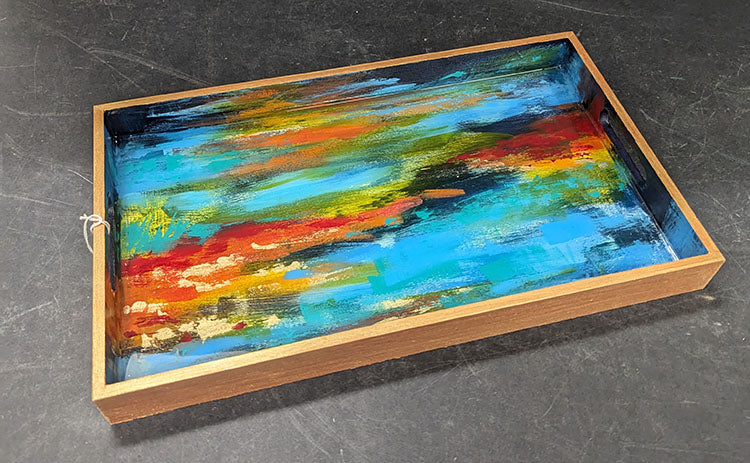 37gs Blue & Red landscape small tray