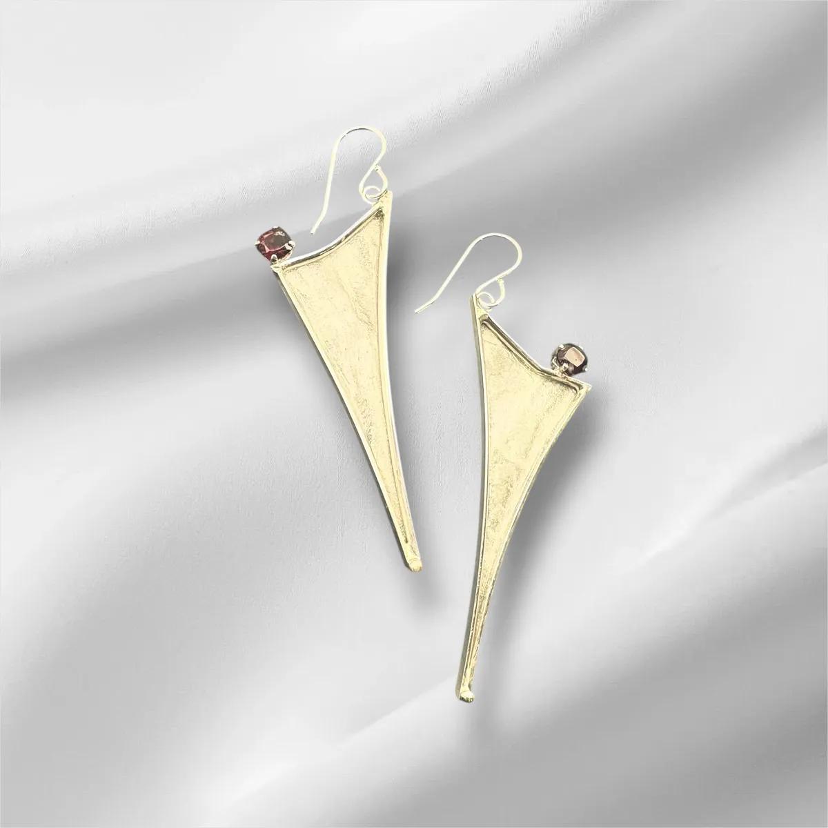 Rice Paper Sterling Silver Garnet Earrings