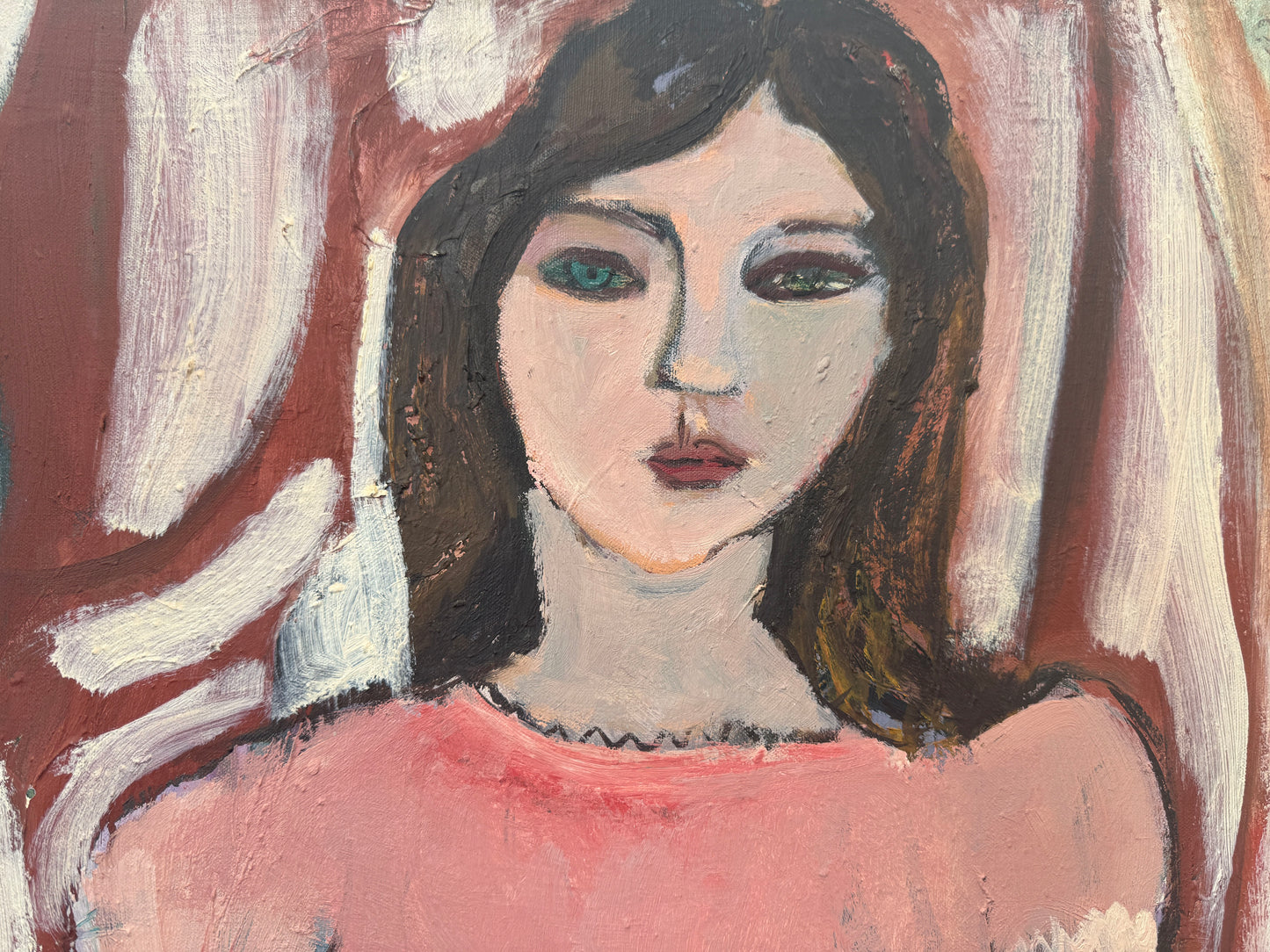 Untitled (Long Haired Girl in Pink Dress)