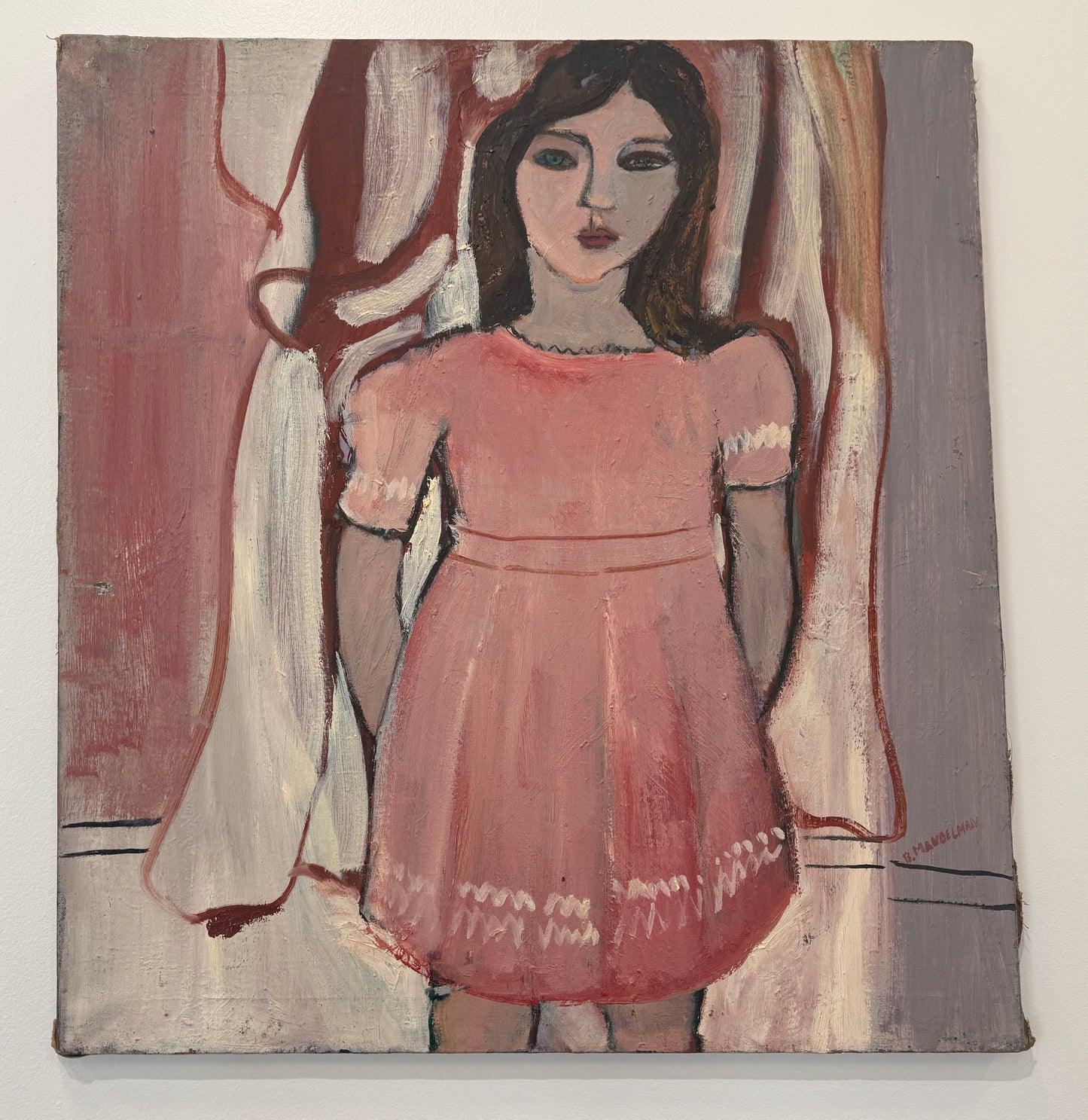 Untitled (Long Haired Girl in Pink Dress)