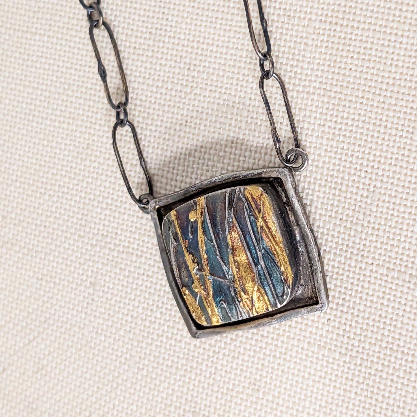Square Reeds Pendant, Hollow Form