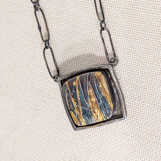 Square Reeds Pendant, Hollow Form