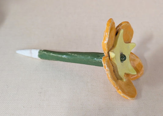 Ceramic Yellow Flower Stake