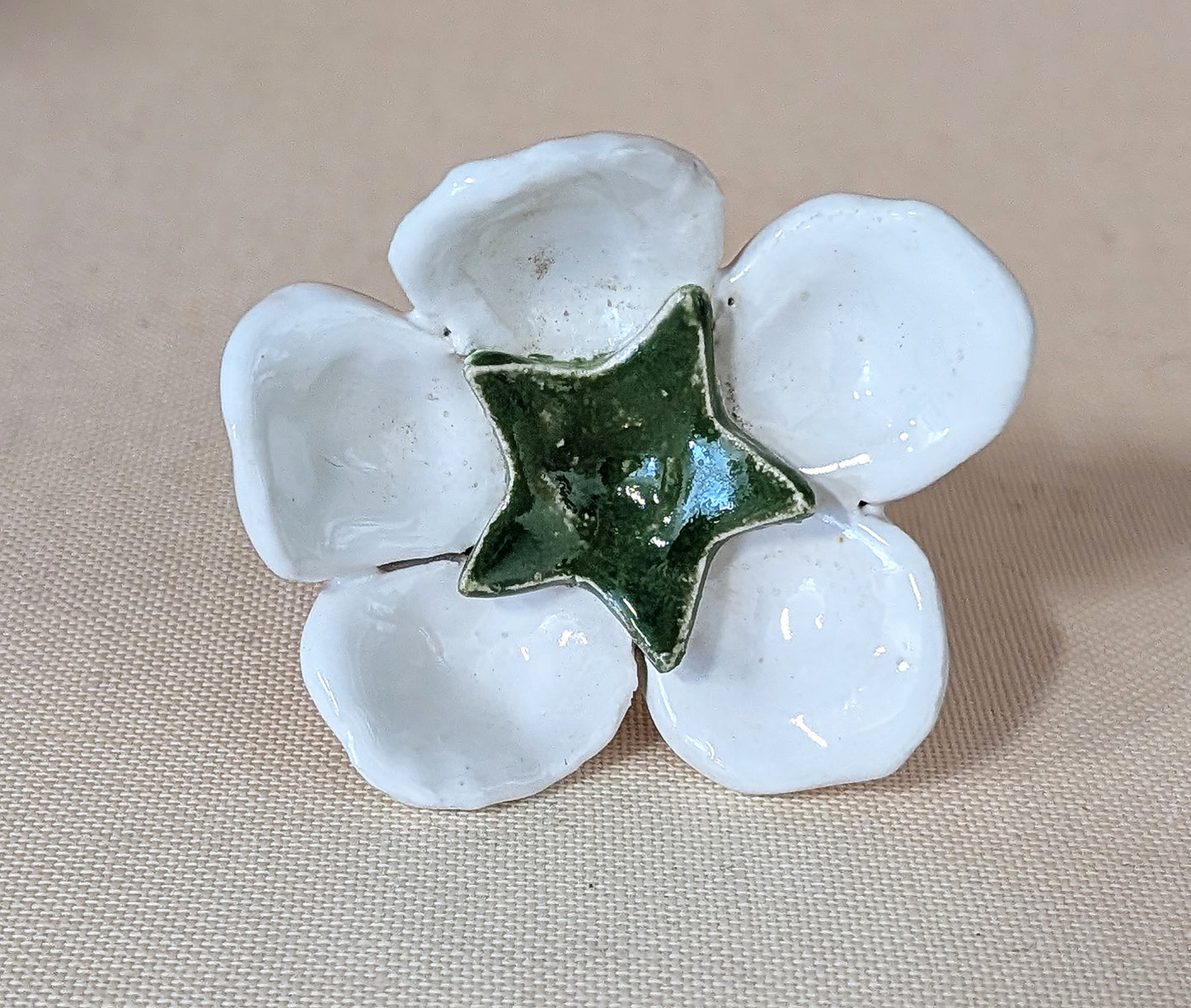Ceramic White Flower Stake