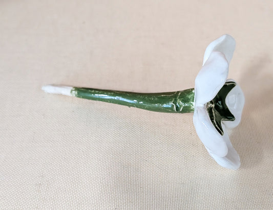 Ceramic White Flower Stake
