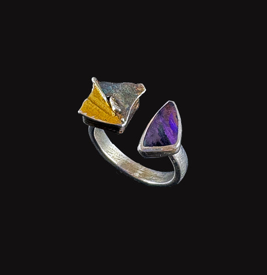 Sugilite and Hollow Form Ring