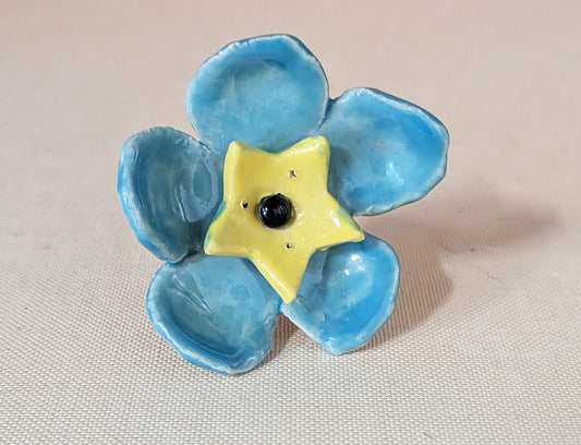 Turquoise Ceramic Flower Stake