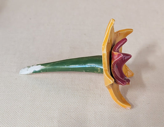 Orange Ceramic Flower Stake