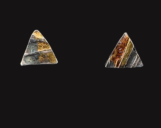 Two triangular post earrings