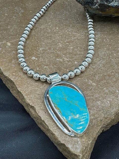 Turquoise & Sterling Silver Pendant 4482