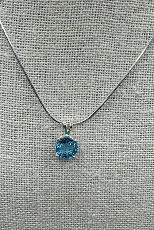 Swiss Blue Topaz Pendant  #4487