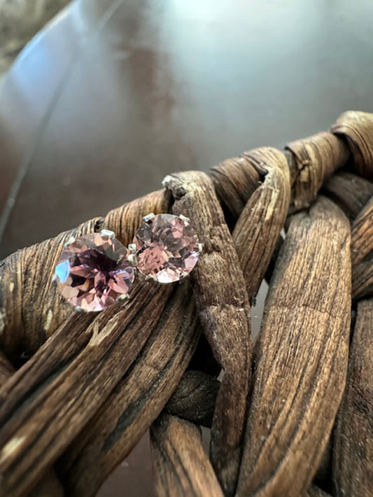 Pink Tourmaline Studs 4536