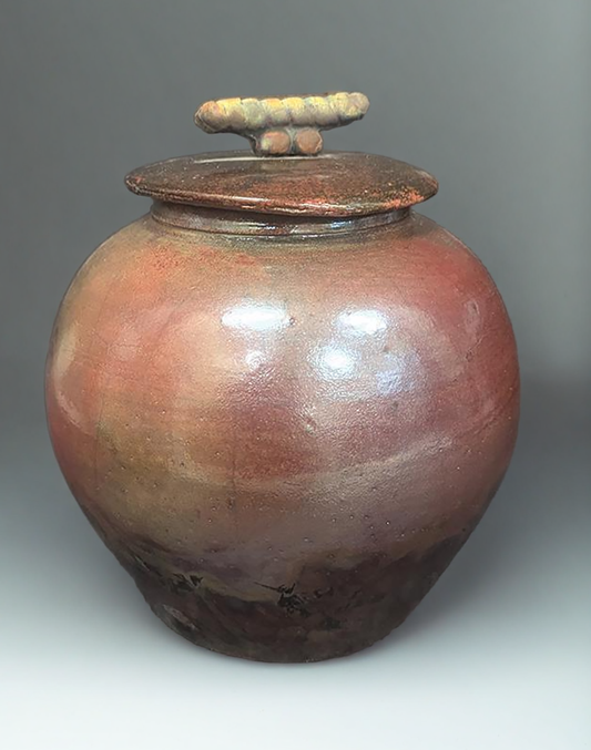 Med Raku Pot w/Lid
