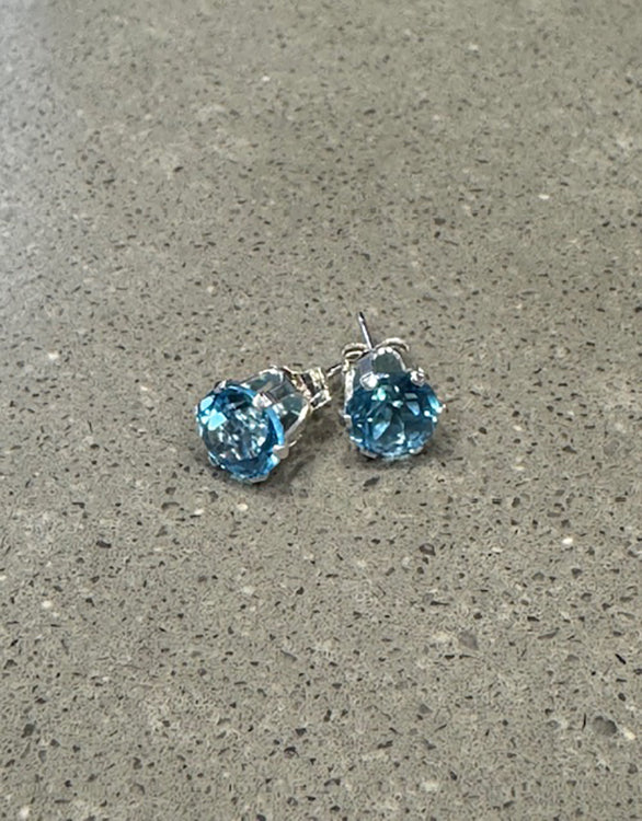 4892 Swiss Blue Topaz Studs