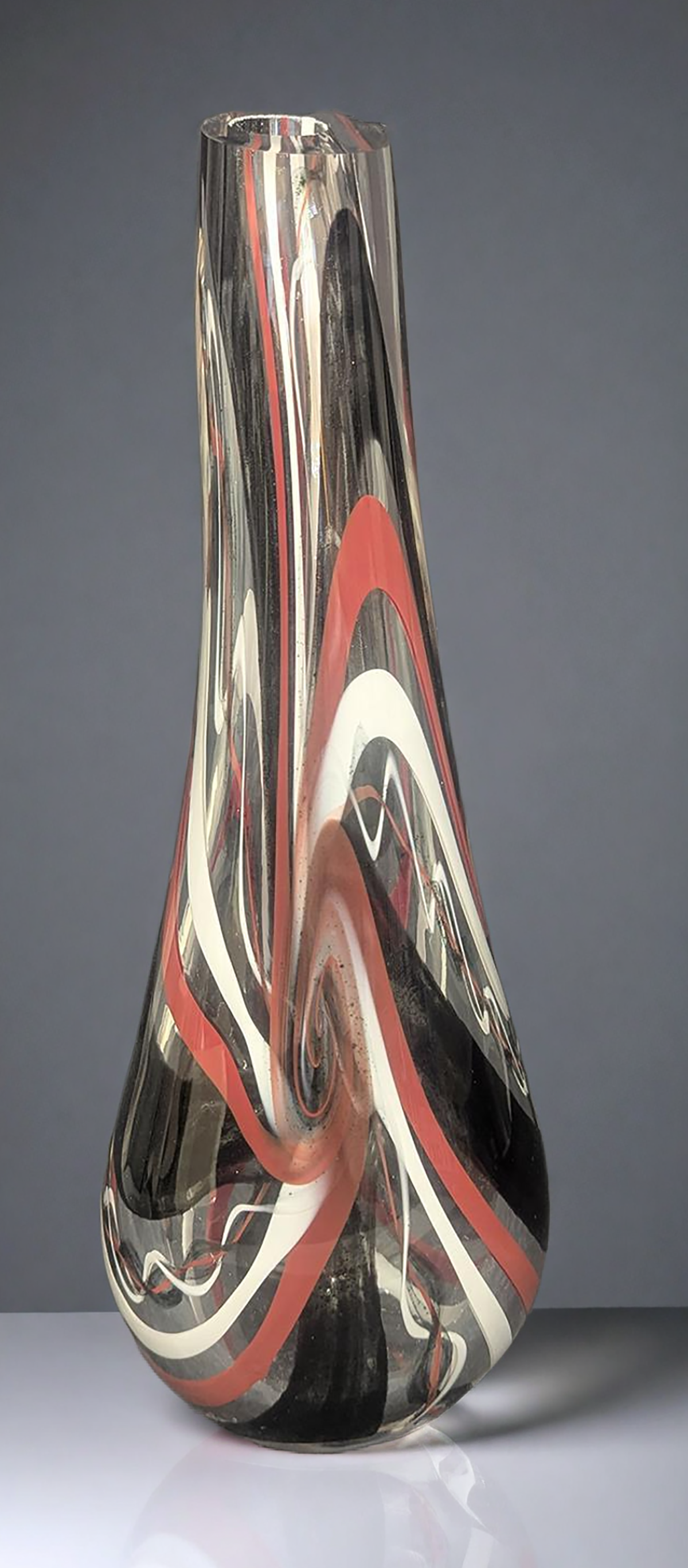 Tall glass teardrop vase