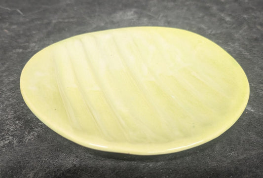 152 Oval Light Green Textured Dish