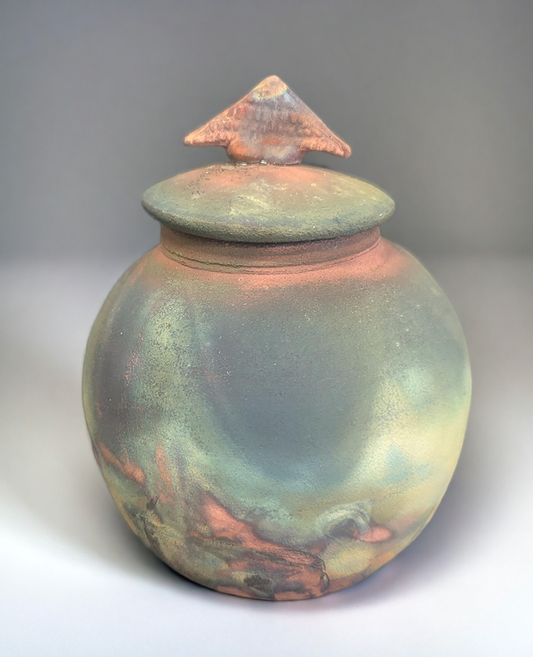 Small Raku Vase w/lid