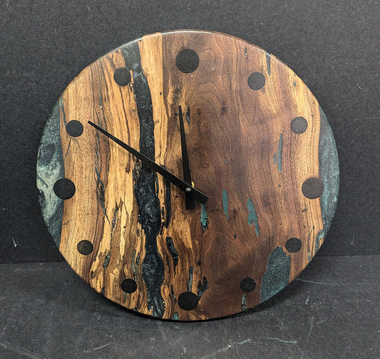 52 Walnut & Dk Green Clock