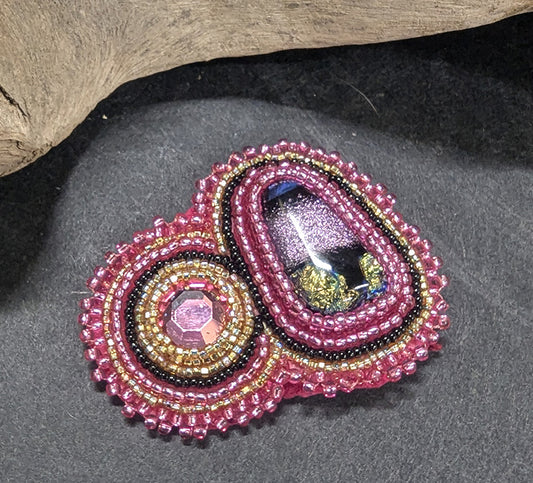 569 Pink Beaded Pin