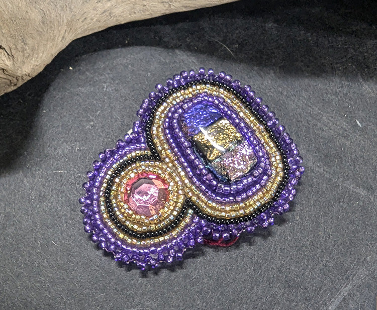 570 Purple Beaded Pin