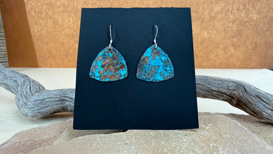 Patina Copper Rounded Earrings