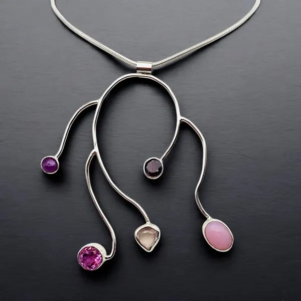 62 Ethereal Dance of Color and Light Necklace