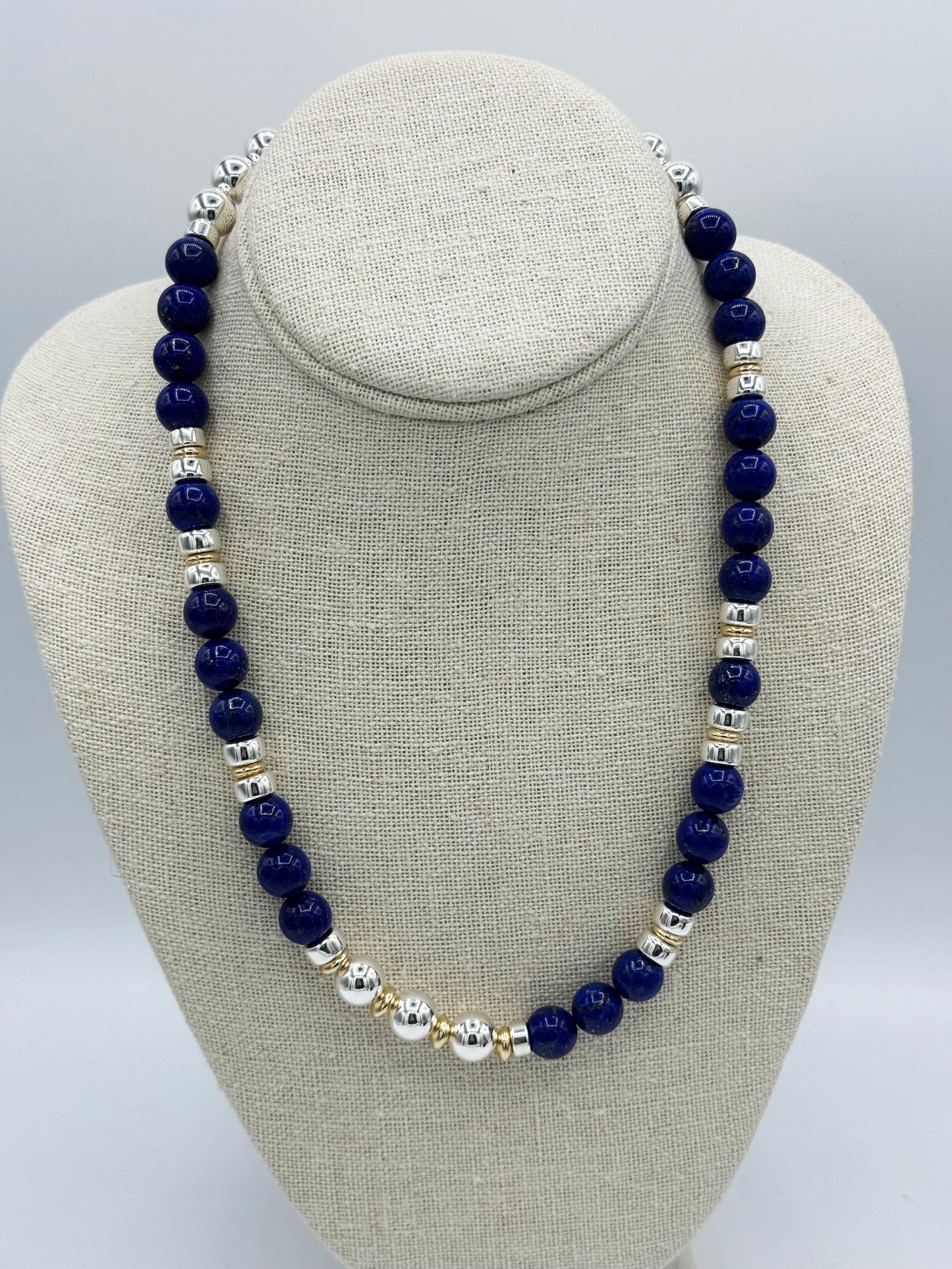 Lapis, SS, 14ktgf Necklace