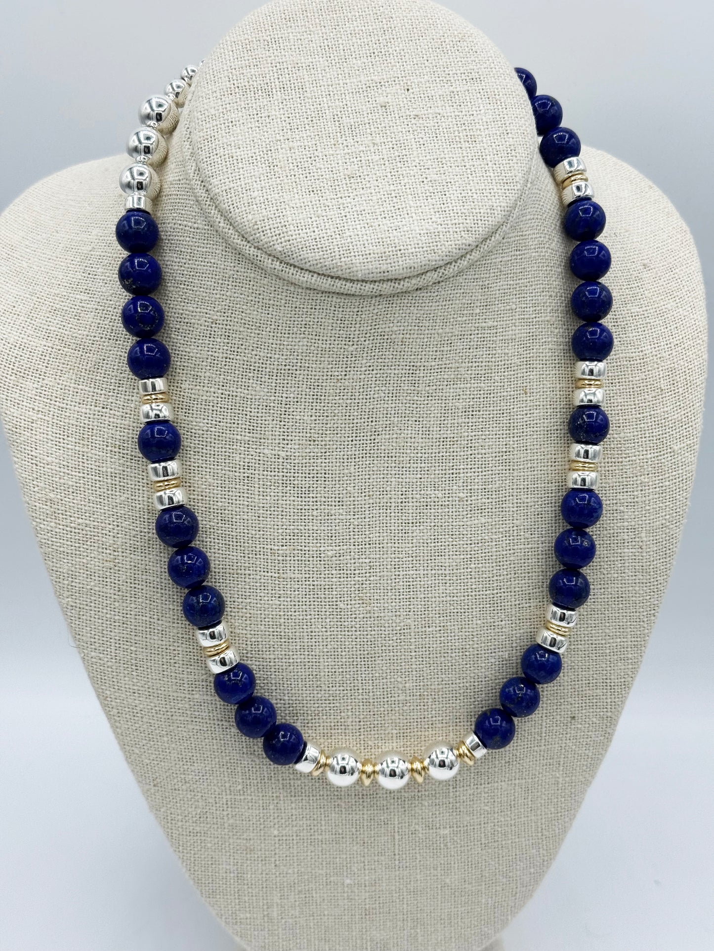 Lapis, SS, 14ktgf Necklace