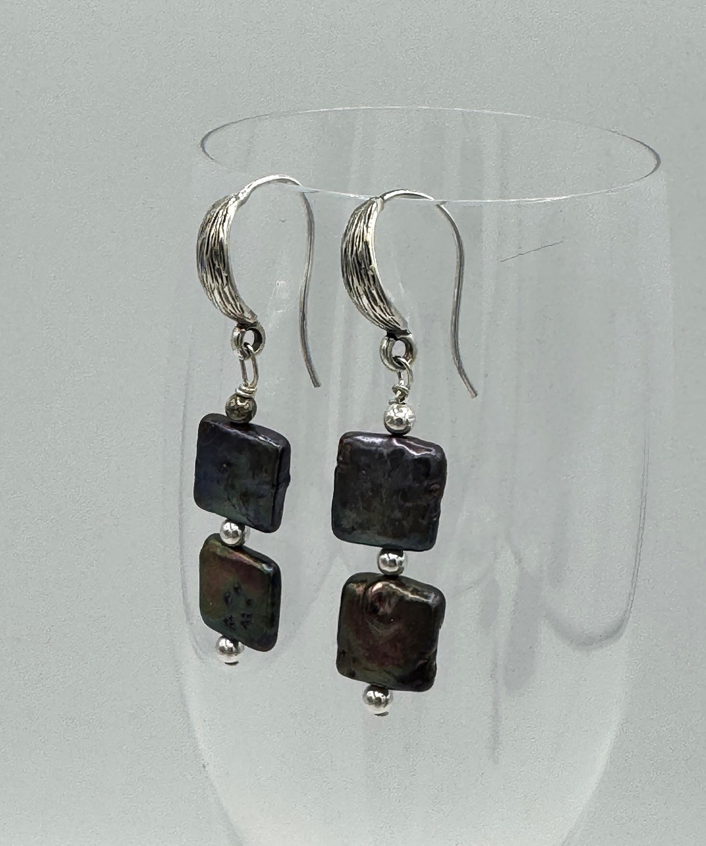 Square Baroque Pearl Earrings