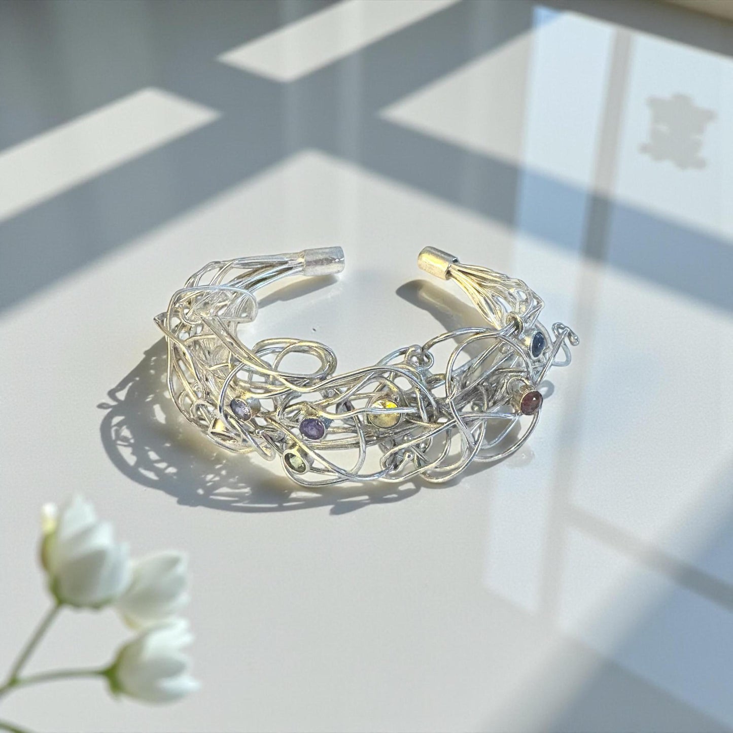 Bird's Nest Gemstone Cuff