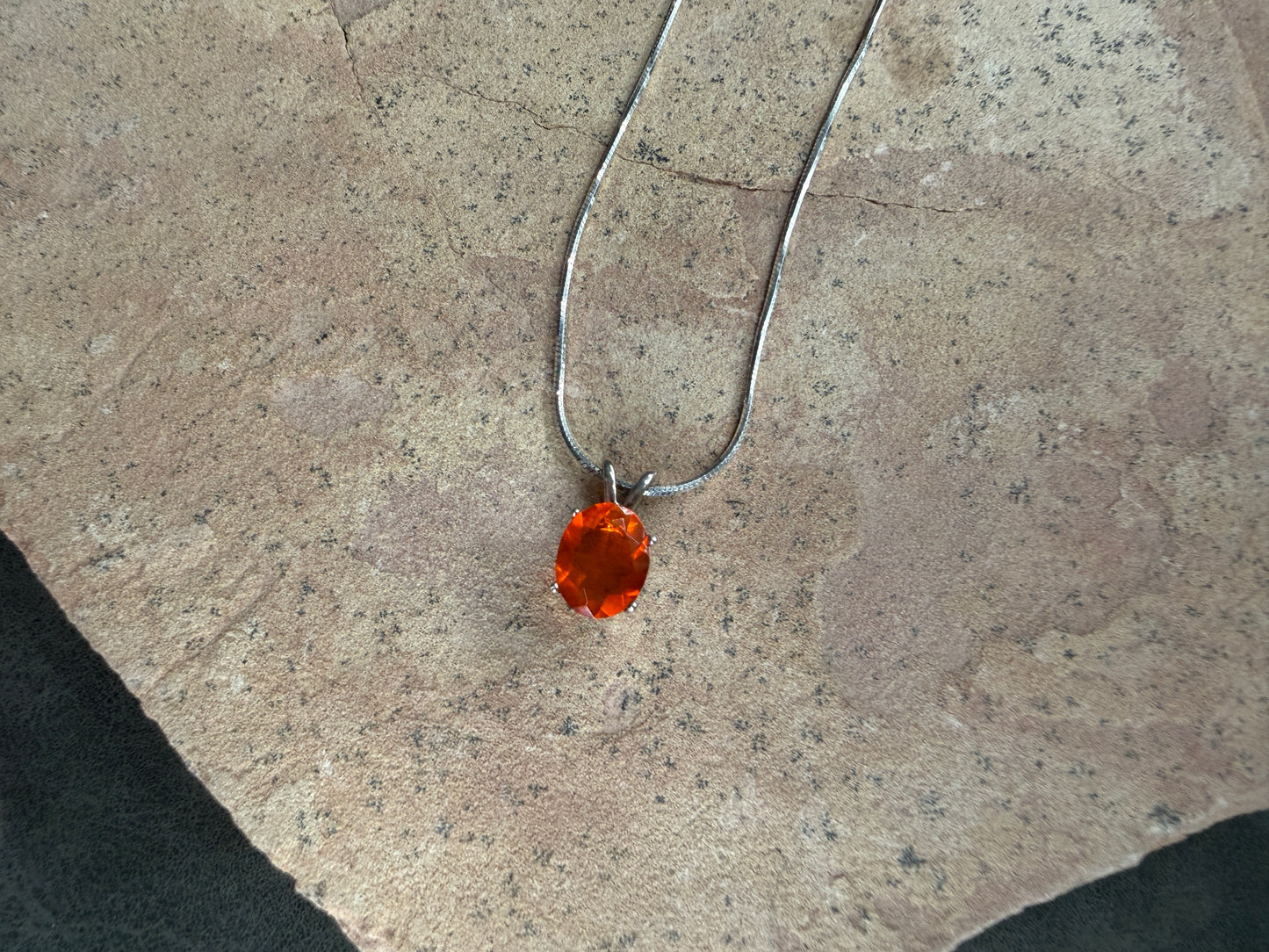 Mexican Fire Opal Pendant