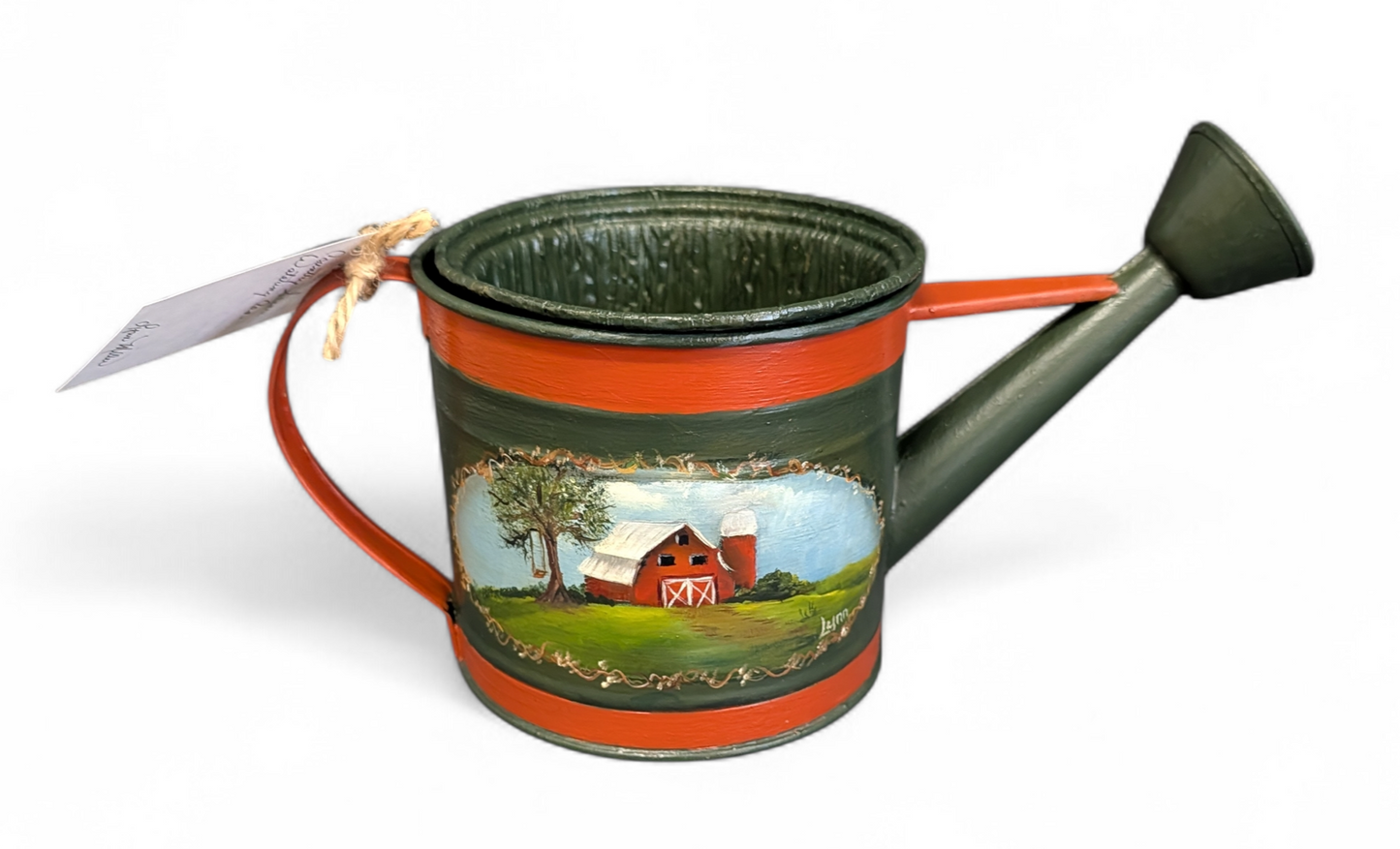 359 Country Barn on Metal Watering Can