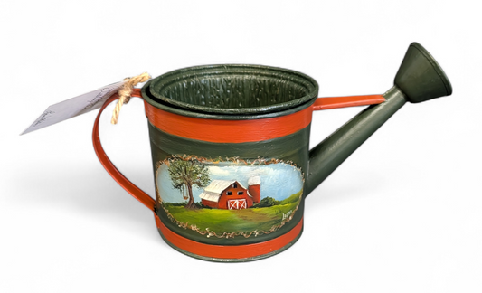 359 Country Barn on Metal Watering Can