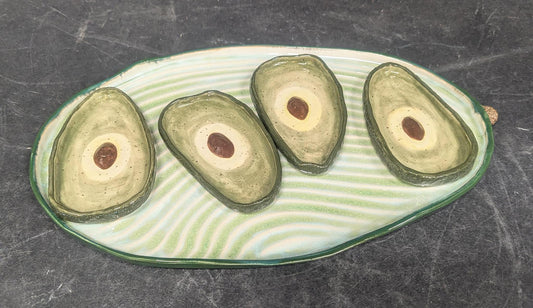 162 Avocado Plate w Serving small Plates