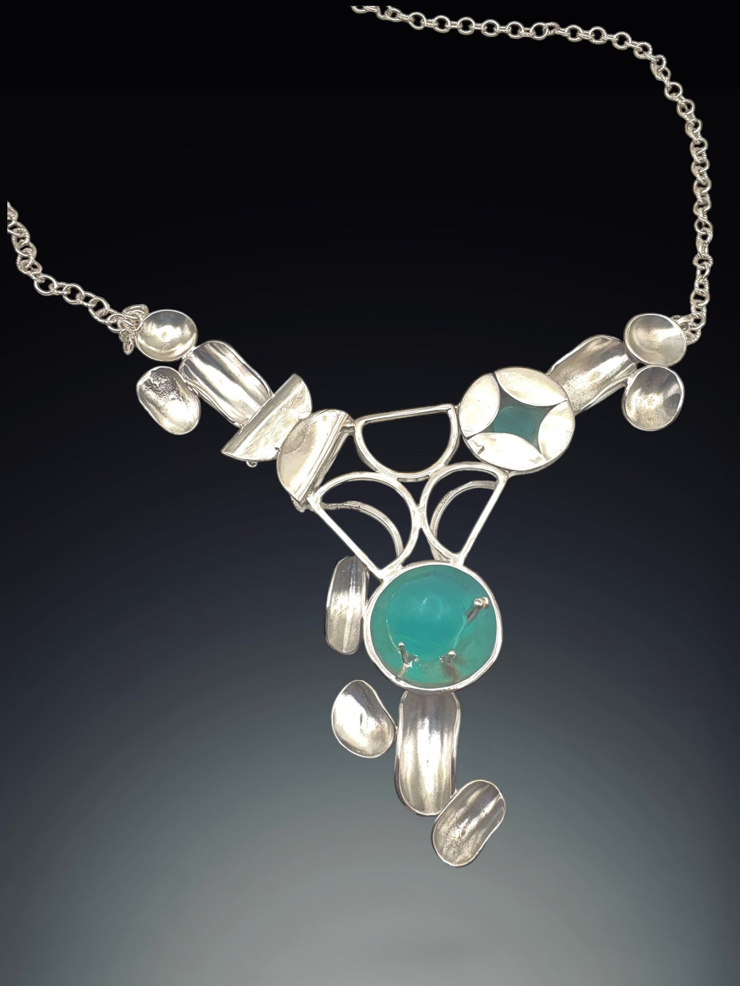 Desert Geometry Amazonite Pendant