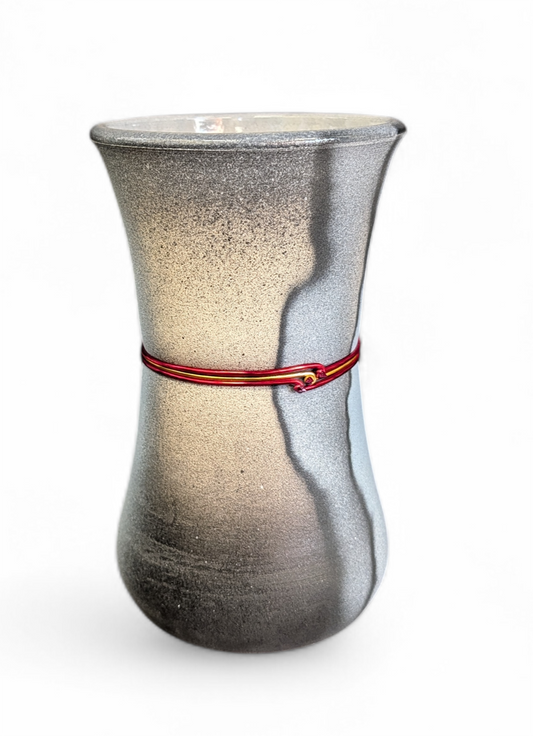 289 Abstract Fluted Vase in greys