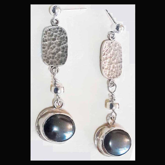 212 Hematite Bezel Mount  Earrings