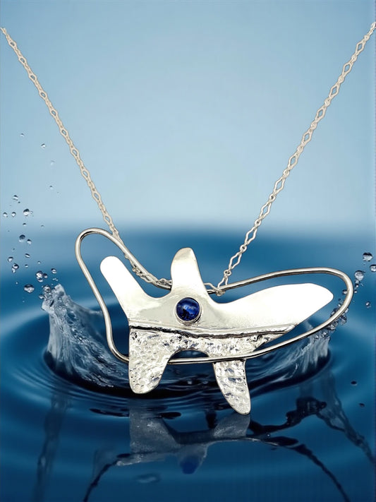 Amoeba Tanzanite Flow Sterling Silver Pendant