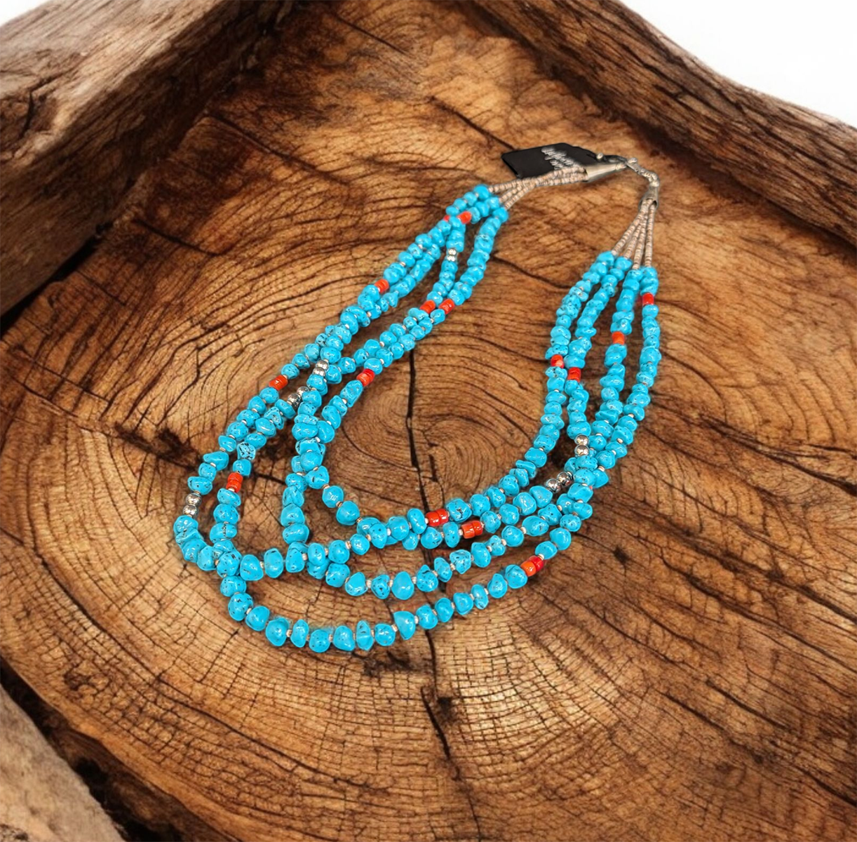 405 Sleeping Beauty Turquoise 4 strand Necklace
