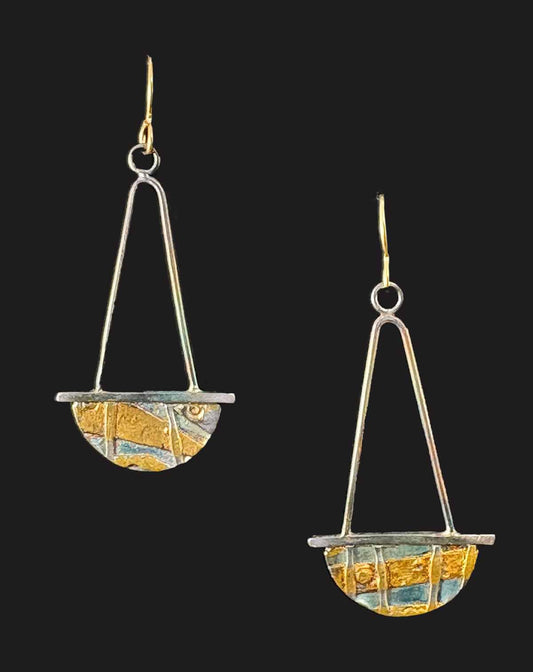 336 Hanging basket earrings