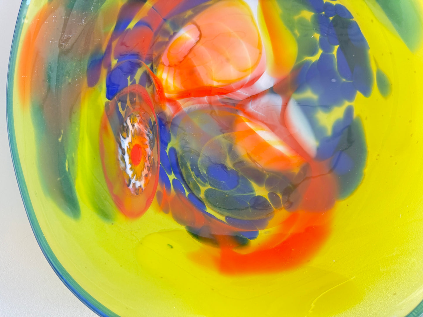 Wall Plate - Yellow Blue Rim