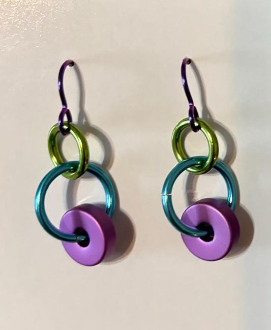 Lavender Disc Earrings 146