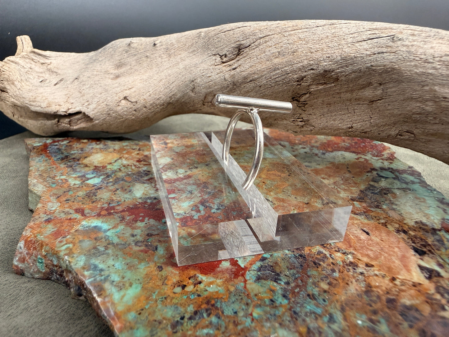 Vertical Mini Tube Ring (Sterling)