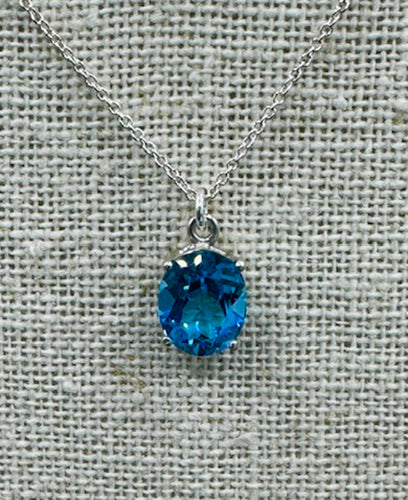 Swiss Blue Topaz Pendant 4458