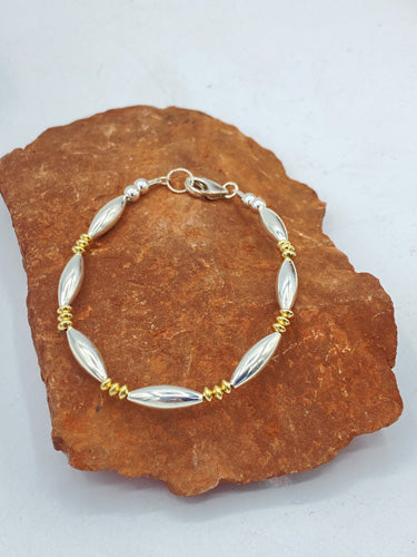 Silver and gold bracelet 4072