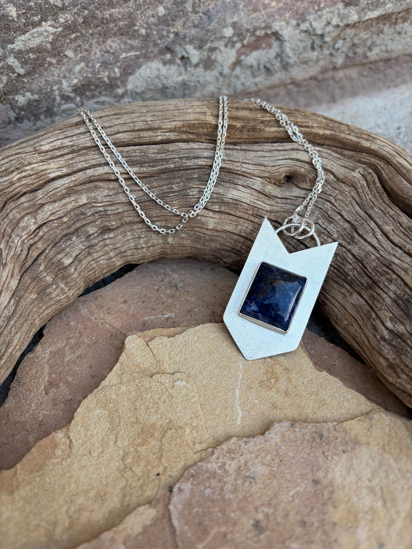 Sodalite Cabochon Arrow Pendant