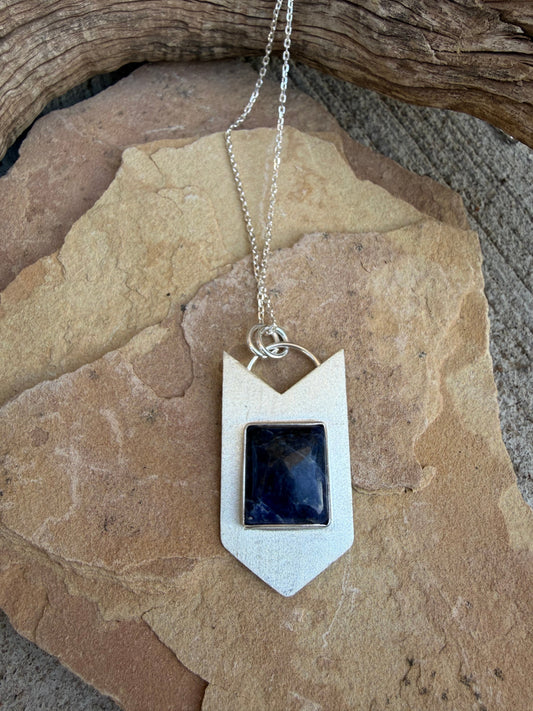 Sodalite Cabochon Arrow Pendant